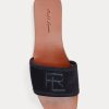 Černé dámské sandály Ralph Lauren Andela Calf-Suede Černé dámské sandály Ralph Lauren Andela Calf-Suede