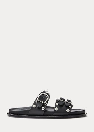 Černé dámské sandály z jehněčí kůže Ralph Lauren Ezra
