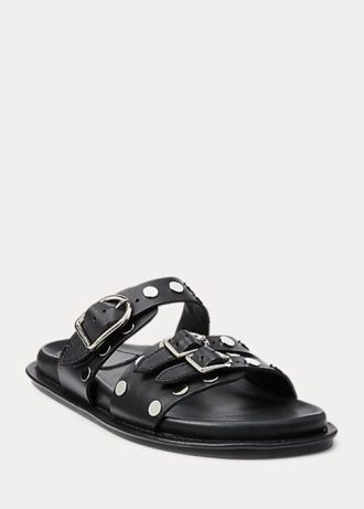 Černé dámské sandály z jehněčí kůže Ralph Lauren Ezra