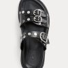 Černé dámské sandály z jehněčí kůže Ralph Lauren Ezra Černé dámské sandály z jehněčí kůže Ralph Lauren Ezra