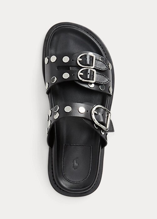 Černé dámské sandály z jehněčí kůže Ralph Lauren Ezra Černé dámské sandály z jehněčí kůže Ralph Lauren Ezra