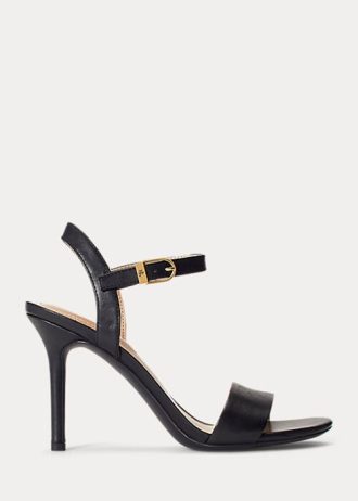 Černé dámské sandály z leštěné kůže Ralph Lauren Gwen Černé dámské sandály z leštěné kůže Ralph Lauren Gwen
