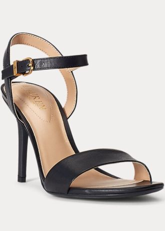 Černé dámské sandály z leštěné kůže Ralph Lauren Gwen Černé dámské sandály z leštěné kůže Ralph Lauren Gwen