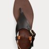 Černé dámské sandály z telecí kůže Ralph Lauren Delancie Welington