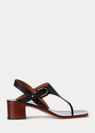 Černé dámské sandály z telecí kůže Ralph Lauren Julie Welington Černé dámské sandály z telecí kůže Ralph Lauren Julie Welington