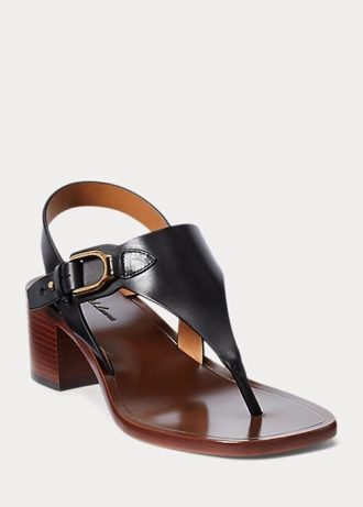 Černé dámské sandály z telecí kůže Ralph Lauren Julie Welington Černé dámské sandály z telecí kůže Ralph Lauren Julie Welington