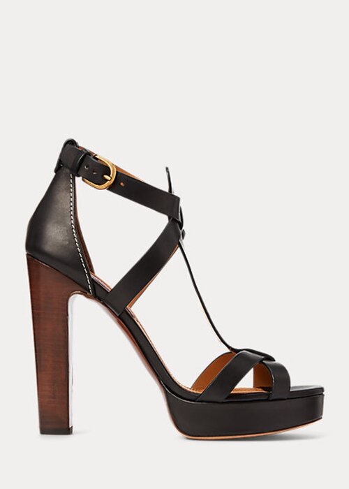 Černé dámské sandály z teletiny Ralph Lauren Dakota Černé dámské sandály z teletiny Ralph Lauren Dakota