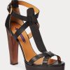Černé dámské sandály z teletiny Ralph Lauren Dakota Černé dámské sandály z teletiny Ralph Lauren Dakota