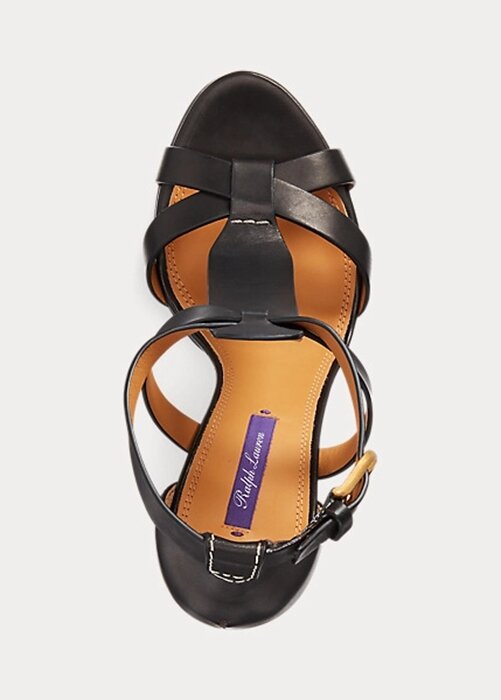 Černé dámské sandály z teletiny Ralph Lauren Dakota Černé dámské sandály z teletiny Ralph Lauren Dakota