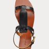 Černé dámské sandály z teletiny Ralph Lauren Dyllon