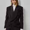 Černé dámské smokingové bundy Ralph Lauren Gregory Jacquard