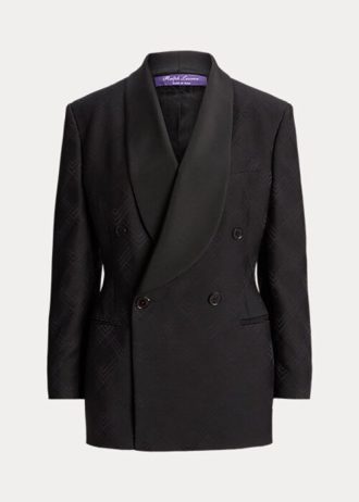 Černé dámské smokingové bundy Ralph Lauren Gregory Jacquard