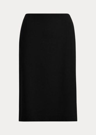 Černé dámské strečové krepové sukně Ralph Lauren Cindy