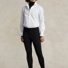 Černé dámské strečové legíny Ralph Lauren Pintucked třmen Ponte