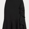 Černé dámské sukně Ralph Lauren Ruffle-Trim Ponte Černé dámské sukně Ralph Lauren Ruffle-Trim Ponte