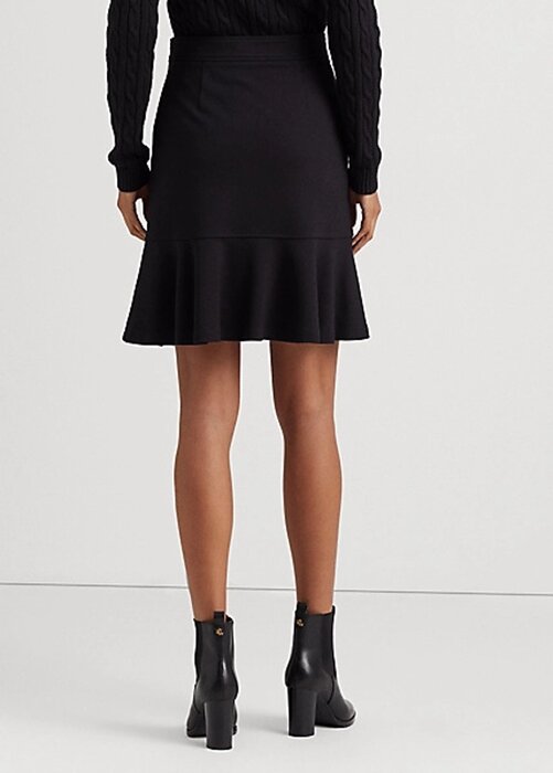 Černé dámské sukně Ralph Lauren Ruffle-Trim Ponte Černé dámské sukně Ralph Lauren Ruffle-Trim Ponte