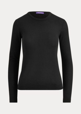 Černé dámské svetry Ralph Lauren Cashmere Crewneck