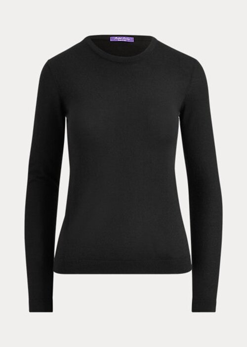 Černé dámské svetry Ralph Lauren Cashmere Crewneck Černé dámské svetry Ralph Lauren Cashmere Crewneck