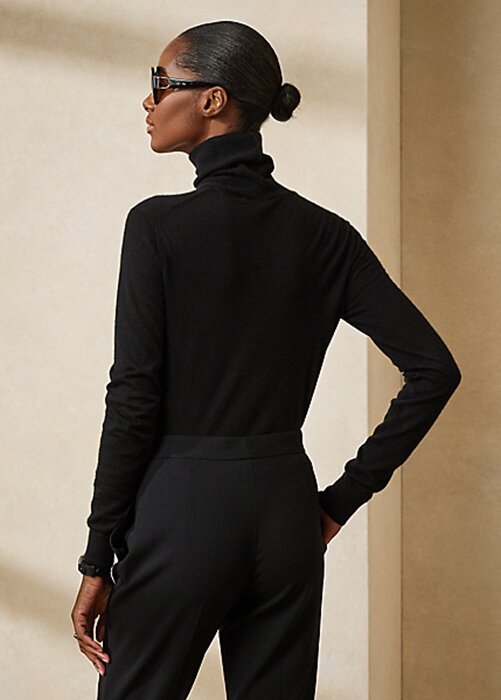 Černé dámské svetry Ralph Lauren Cashmere Rolák Černé dámské svetry Ralph Lauren Cashmere Rolák