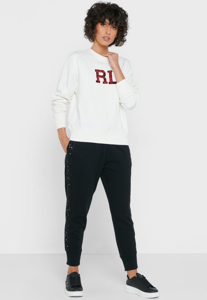 Černé dámské tepláky Ralph Lauren s vysokým pasem