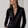 Černé dámské triko Ralph Lauren Cameron Stretch Mulberry Silk Černé dámské triko Ralph Lauren Cameron Stretch Mulberry Silk