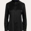 Černé dámské triko Ralph Lauren Cameron Stretch Mulberry Silk Černé dámské triko Ralph Lauren Cameron Stretch Mulberry Silk