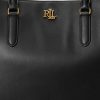 Černé dámské velké kožené tašky Marcy Satchel značky Ralph Lauren