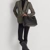 Černé dámské velké kožené tašky Marcy Satchel značky Ralph Lauren