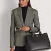 Černé dámské velké kožené tašky Marcy Satchel značky Ralph Lauren