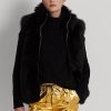 Černá dámská vesta Ralph Lauren Shearling