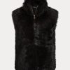 Černá dámská vesta Ralph Lauren Shearling
