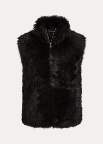 Černá dámská vesta Ralph Lauren Shearling