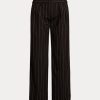 Černé dámské vlněné krepové široké kalhoty Ralph Lauren Pinstripe Černé dámské vlněné krepové široké kalhoty Ralph Lauren Pinstripe