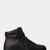 Černé dámské vysoké tenisky Ralph Lauren Jaemyn Calfskin