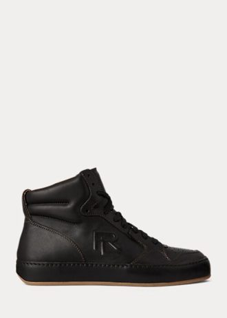 Černé dámské vysoké tenisky Ralph Lauren Jaemyn Calfskin Černé dámské vysoké tenisky Ralph Lauren Jaemyn Calfskin