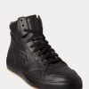 Černé dámské vysoké tenisky Ralph Lauren Jaemyn Calfskin