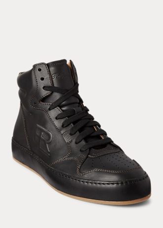 Černé dámské vysoké tenisky Ralph Lauren Jaemyn Calfskin Černé dámské vysoké tenisky Ralph Lauren Jaemyn Calfskin