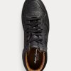 Černé dámské vysoké tenisky Ralph Lauren Jaemyn Calfskin