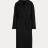 Černé dámské zavinovací kabáty Ralph Lauren Leonarda