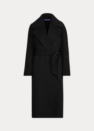 Černé dámské zavinovací kabáty Ralph Lauren Leonarda