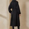 Černé dámské zavinovací kabáty Ralph Lauren Leonarda