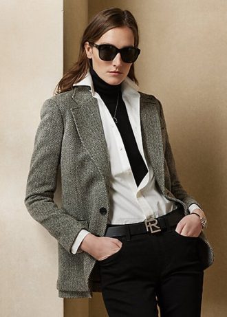 Černé/krémové dámské bundy Ralph Lauren The Tweed Černé/krémové dámské bundy Ralph Lauren The Tweed