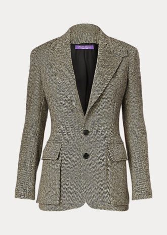 Černé/krémové dámské bundy Ralph Lauren The Tweed Černé/krémové dámské bundy Ralph Lauren The Tweed
