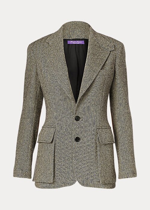 Černé/krémové dámské bundy Ralph Lauren The Tweed Černé/krémové dámské bundy Ralph Lauren The Tweed