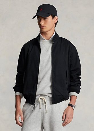 Černé pánské bavlněné keprové bundy Ralph Lauren