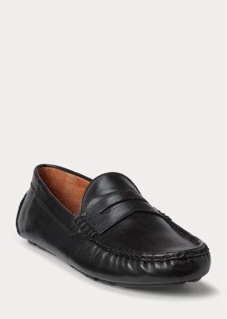 Černé pánské běžecké boty Ralph Lauren Anders z kůže Driver