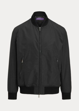 Černé pánské bomber bundy Ralph Lauren Drayton z bavlněné směsi