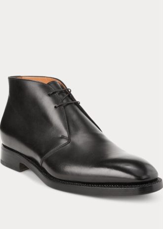 Černé pánské boty Ralph Lauren Frasco Calfskin Chelsea Boots