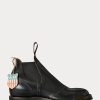 Černé pánské boty Ralph Lauren ručně broušené kožené Chelsea Boots