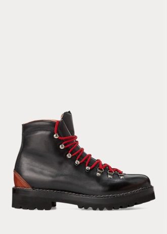 Černé pánské boty z teletiny Ralph Lauren Fidel